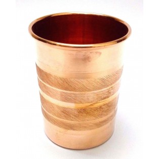 SET LOT of 6 - 100% Copper 300ml Designer Drinking Glass Cup Tumbler Mug - Ayurveda Health Yoga